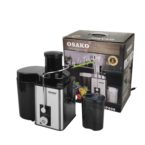 Máy Ép Li Tâm 500w Osako Ep-606 Động Cơ Đồng, 2 Tốc Độ, 1 Nút Trộn, Lưới Lọc Bằng Inox 304 Không Hoen Rỉ, Ép Ổi Không Cần Tách Hạt, Công Nghệ Vắt Ép Li Tâm Cho Lượng Nước Ép Nhiều Hơn, Tư Động Tắt Máy Khi Quá Tải, Bh 1 Năm.