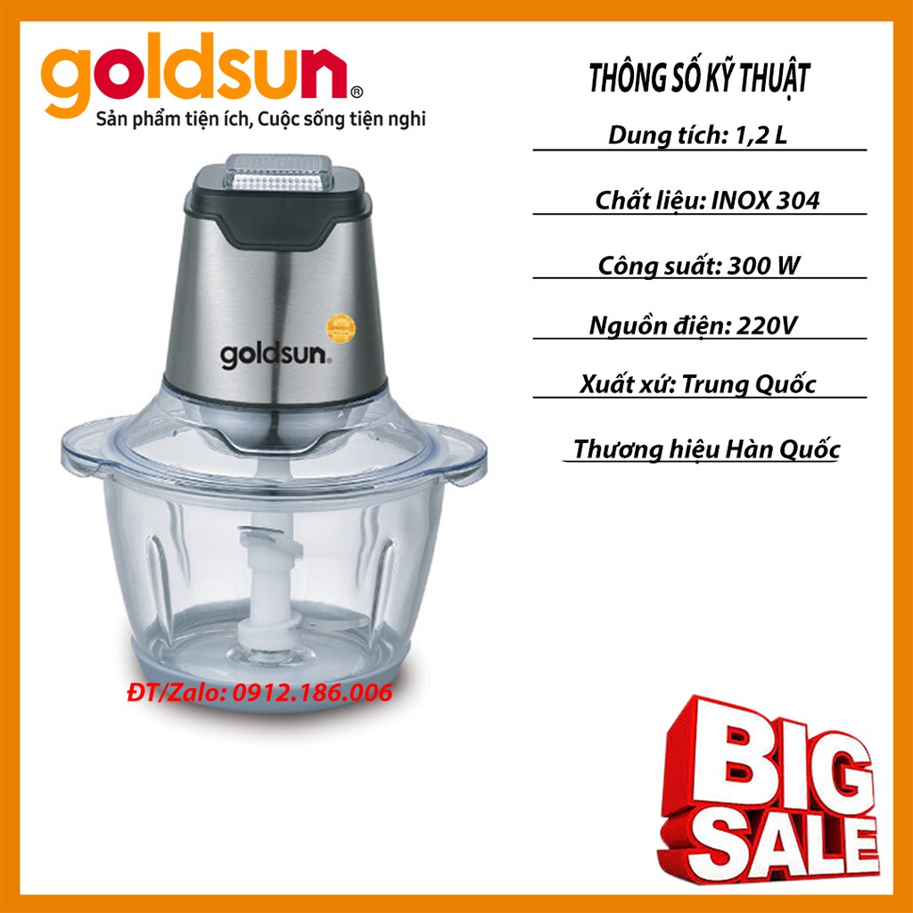 Máy xay thịt 2 lưỡi dao kép goldsun cr2201 1.2l - chính hãng