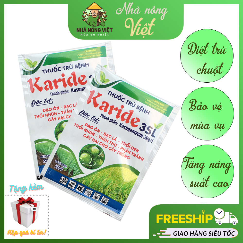 Thuốc Trừ Nấm Bệnh Karide 3SL– 22ml, Thuốc Trừ Sâu Sinh Học Gây Hại Cây Trồng Như Thán Thư, Đạo Ôn ,Thối Đen, Phấn Trắng– Nhà Nông Việt