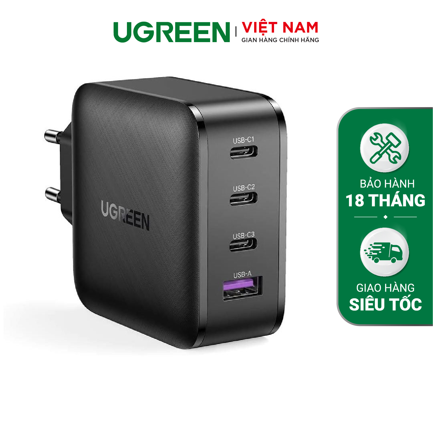 Củ sạc nhanh 65w/ 100w ugreen cd224 - sạc nhanh đồng thời 4 thiết bị - hỗ trợ sạc được cho macbook, laptop,…