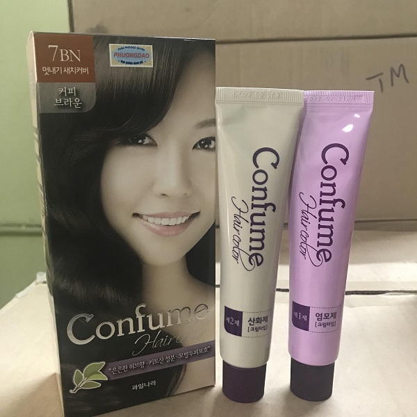 Nhuộm tóc phủ bạc thời trang màu nâu sáng Welcos confume hair color 7BN 2 x 60g