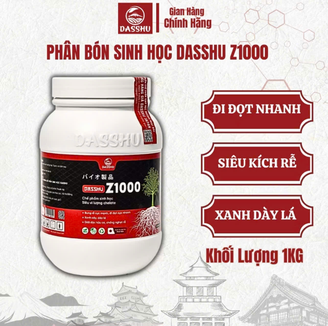 [ Dasshu Z1000 ] Phân Bón Siêu Kích Rễ Dasshu Nhật Bản Z1000 ( Hũ 1kg )