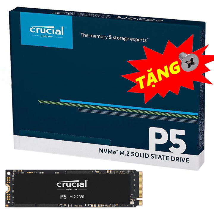 Ổ cứng SSD M.2 PCIe NVMe Crucial P5 500GB 1000GB - bảo hành 5 năm - SD121 SD126