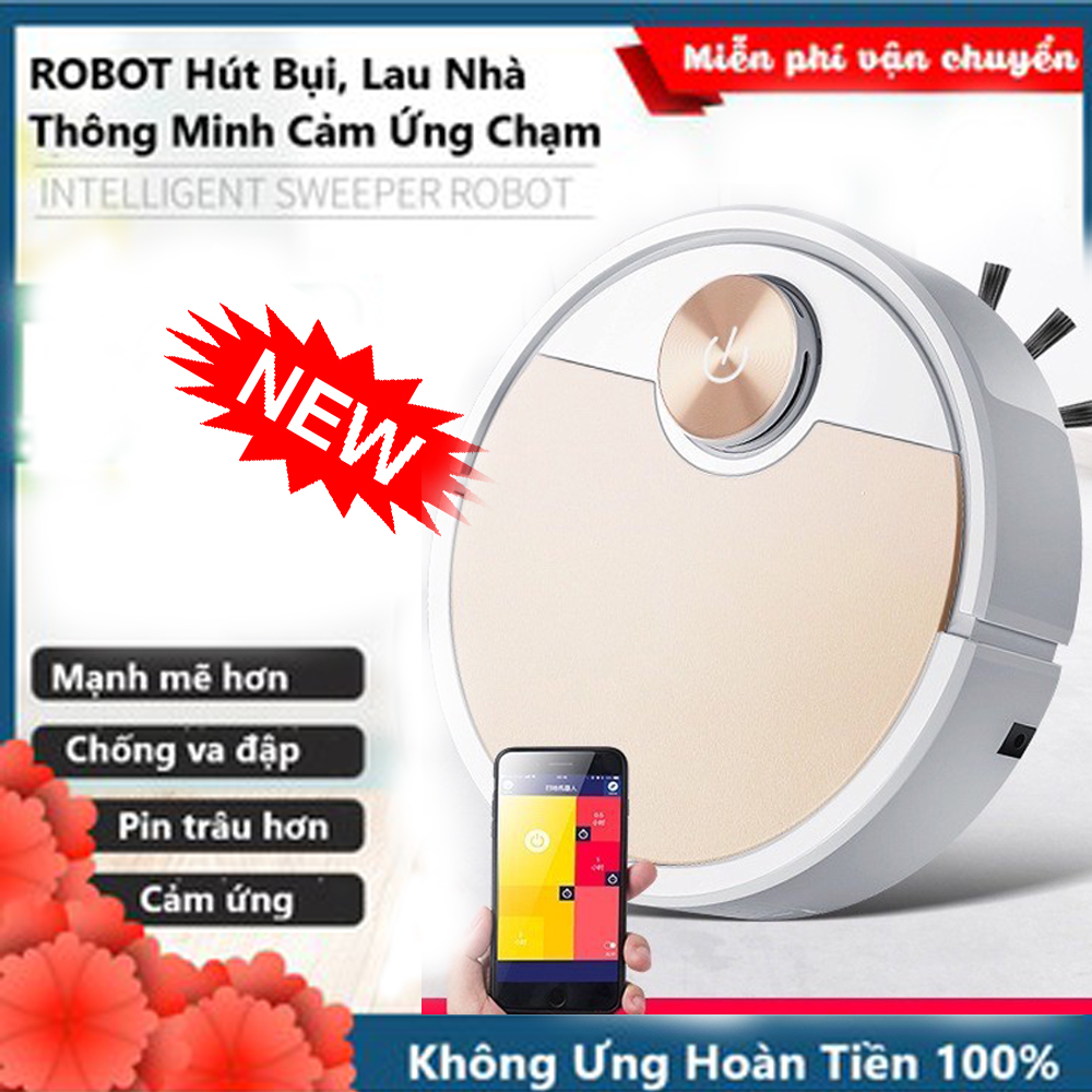 Máy hút bụi, ROBOT Hút Bụi Lau Nhà Siêu Thông Minh Điều Khiển Qua APP Điện Thoại, Cảm Ứng Chạm ES06, Super Pro Tự Động Làm Sạch, Không Gây Ồn, Mẫu Mới Nhất 2021 Sang Trọng Và Tinh Tế, Giảm Sốc Trong Hôm Nay. Mua Ngay