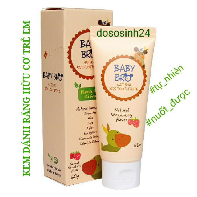 Baby Bro - Kem đánh răng hữu cơ trẻ em chính hãng