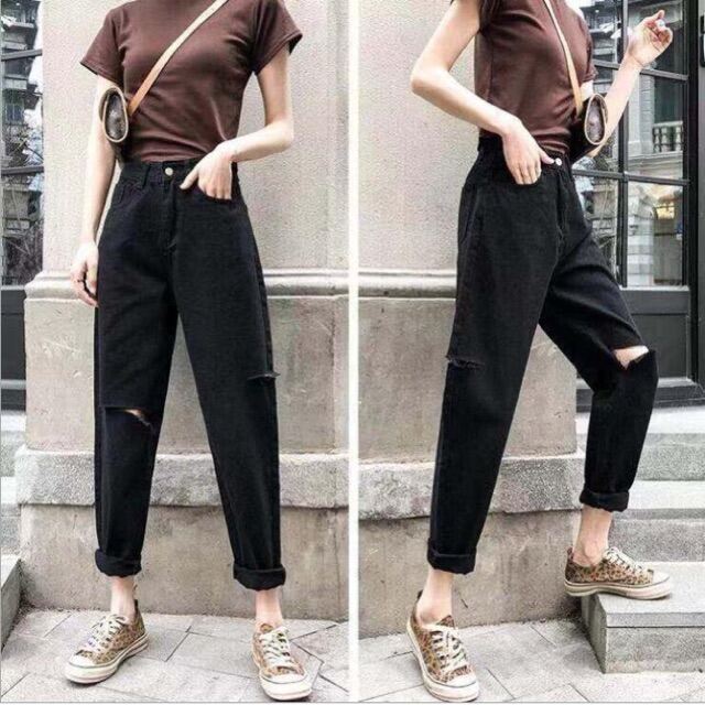 ⚡️baggy jeans đen rách