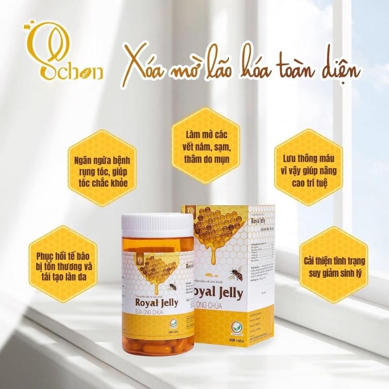 Viên uống sữa ong chúa royal jelly schon 100 viên chính hãng, ngừa nám, giảm rụng tóc