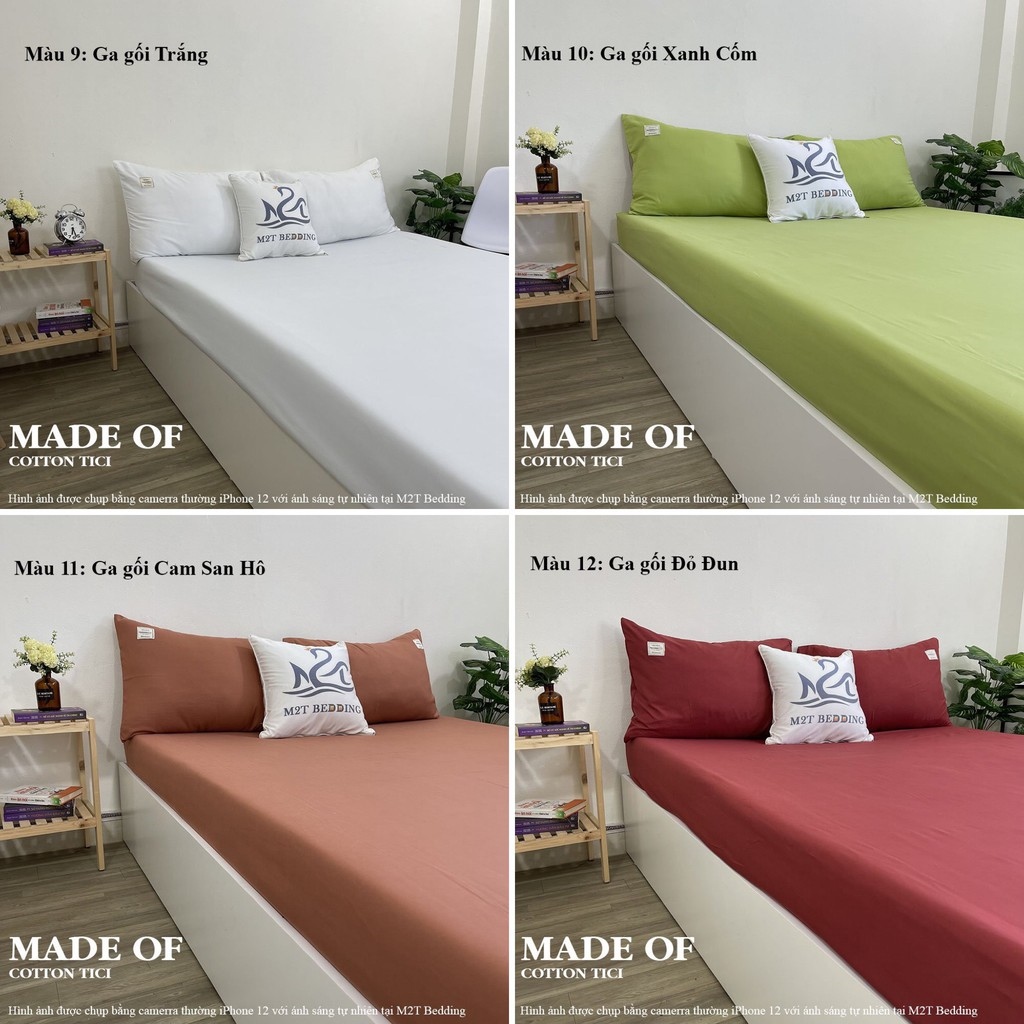 Hot-selling household goods Bộ ga giường và vỏ gối Cotton Tici M2T Bedding ga gối Cotton Hàn Quốc đủ size drap nệm