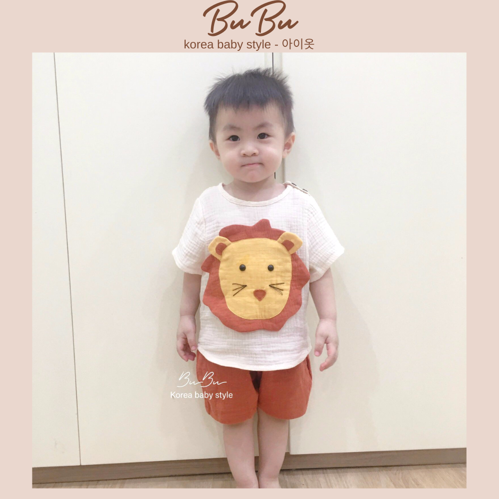 Set cộc tay con vật dễ thương cho bé chất xô muslin thấm hút ❤️ hàng thiết kế bubu