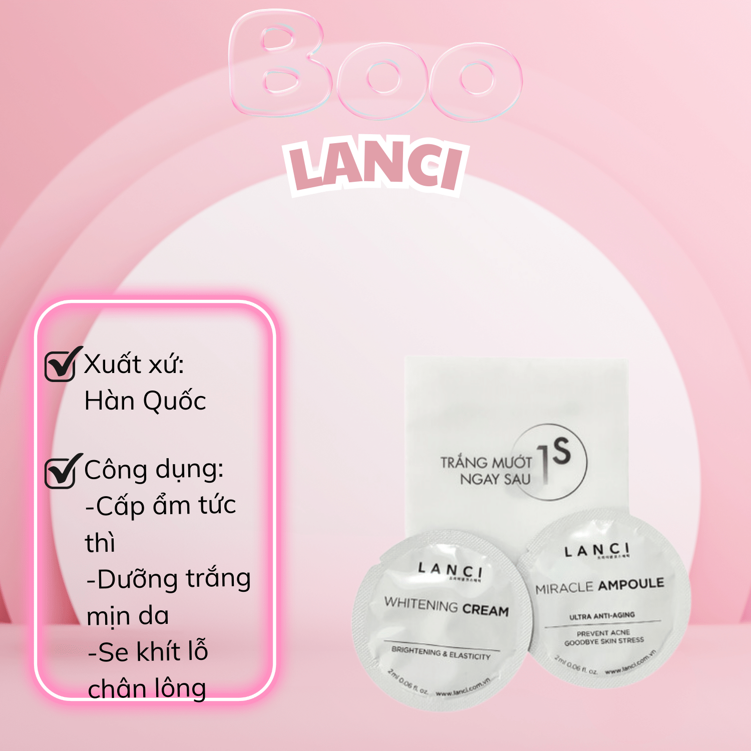 Set 2 dưỡng lanci sample mini - serum + kem dưỡng 20ml
