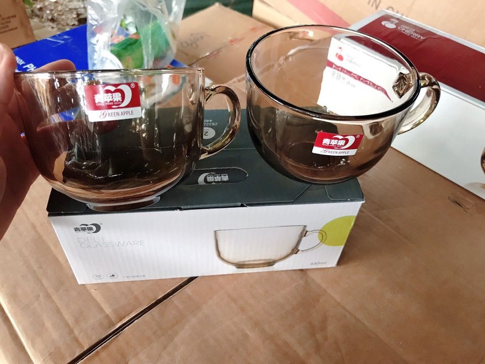 Cốc thuỷ tinh màu hổ phách 480ml chụi nhiệt tốt shop cht