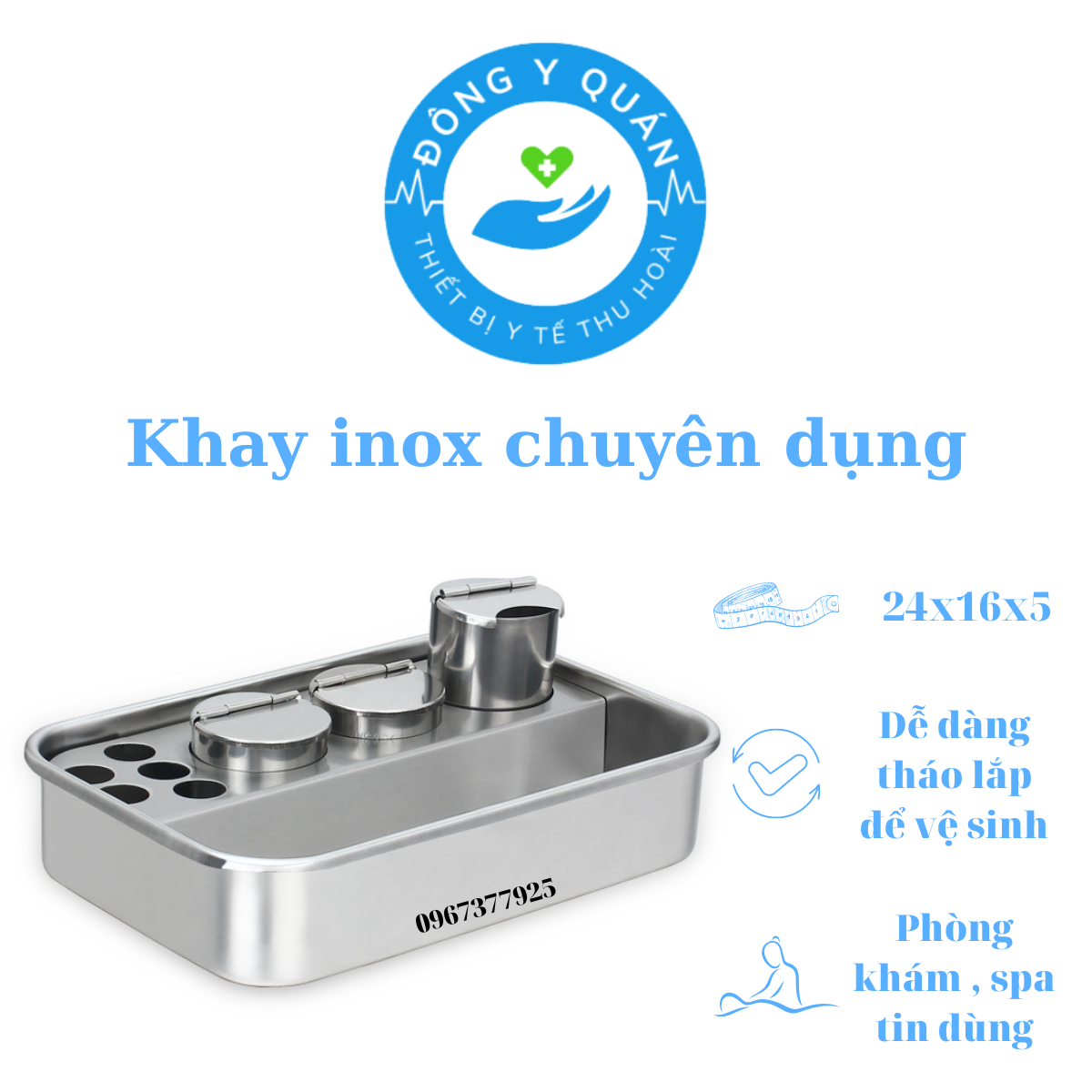 Khay inox đựng dụng cụ y tế- dụng cụ spa chuyên dụng- Đẹp- tiện lợi
