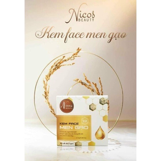 Kem face men gạo nicos