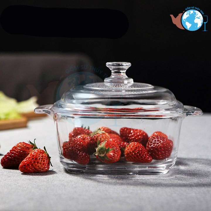 [HCM]Nồi thủy tinh VUÔNG 2,38 lít dùng cho lò vi sóng - Nồi thủy tinh đựng thức ăn sang trọng - BJW203-1