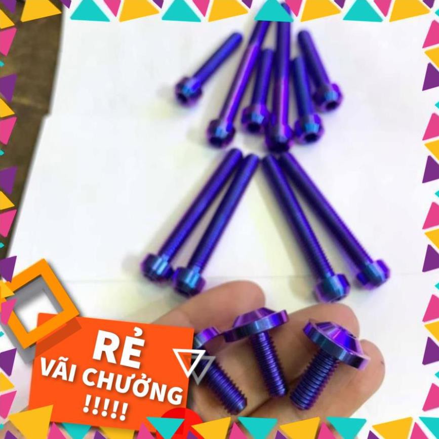 Full bộ ốc lốc máy GR5 Titan 13 con cho Vario 2017 2018 ( luôn 3 con nắp nồi )