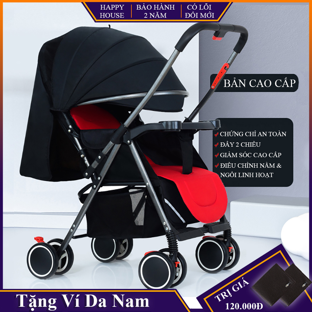 xe đẩy em bé 2 chiều đa năng phiên bản cao cấp nhiều tư thế nằm ngồi, có khay cho bé tập ăn tiện lợi , chất liệu thoáng mát, bánh xe có giảm sóc, khóa đai an toàn, có thể gấp gọn bảo hành 2 năm lỗi đổi mới trong 7 ngày đầu