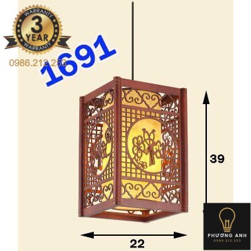Đèn Lồng Gỗ Tự Nhiên mã 1691 Phù Hợp Trang Trí Không Gian Nhà Gỗ , Nhà Cổ, Phòng Thờ, Nhà Hàng - Đèn Phương Anh