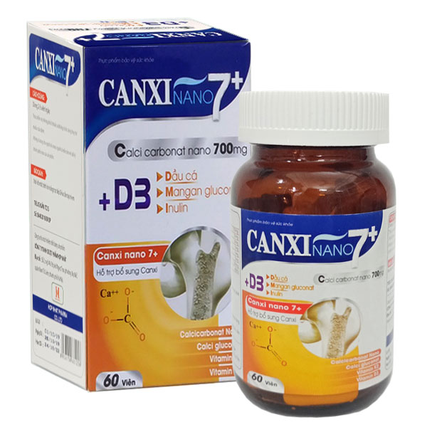 Canxi Nano 7+, D3, hỗ trợ phát triển chiều cao, giảm còi xương ở trẻ nhỏ