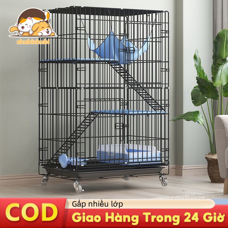  Lồng Thú Cưng Có Thể Gập Lại Lồng Mèo Lớn Dễ Dàng Lắp Ráp 3 4 Lớp Lồng Mèo Lồng Thỏ Lồng Động Vật Lớn Lồng Chó Lồng Thú Cưng Di Động 