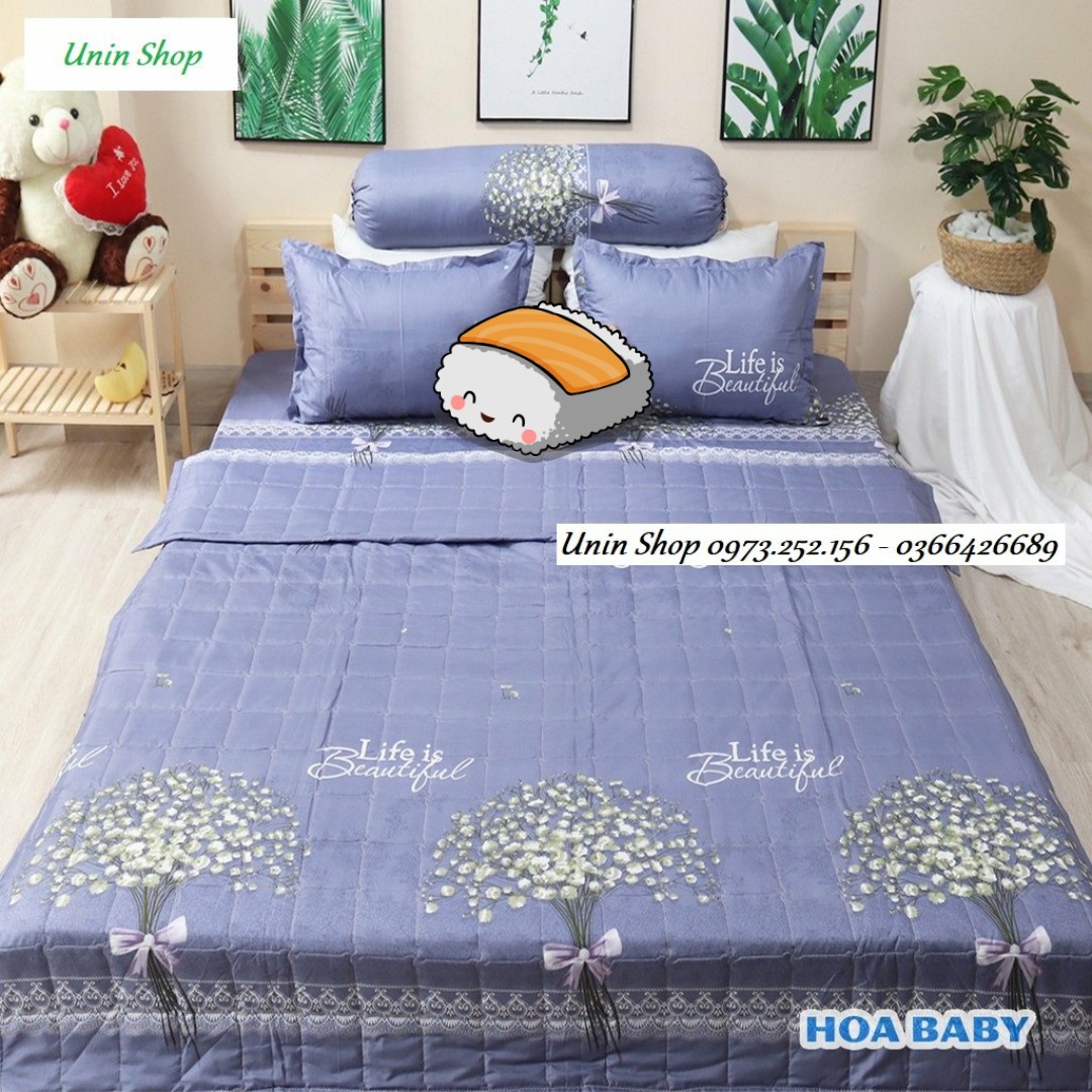 (Siêu giảm giá) Chăn Hè Siêu Gọn Nhẹ Mẫu Hoa Baby, Mền Trần Bông Hè Thu Chất Liệu Cotton Poly Thấm Hút Mồ Hôi Tốt