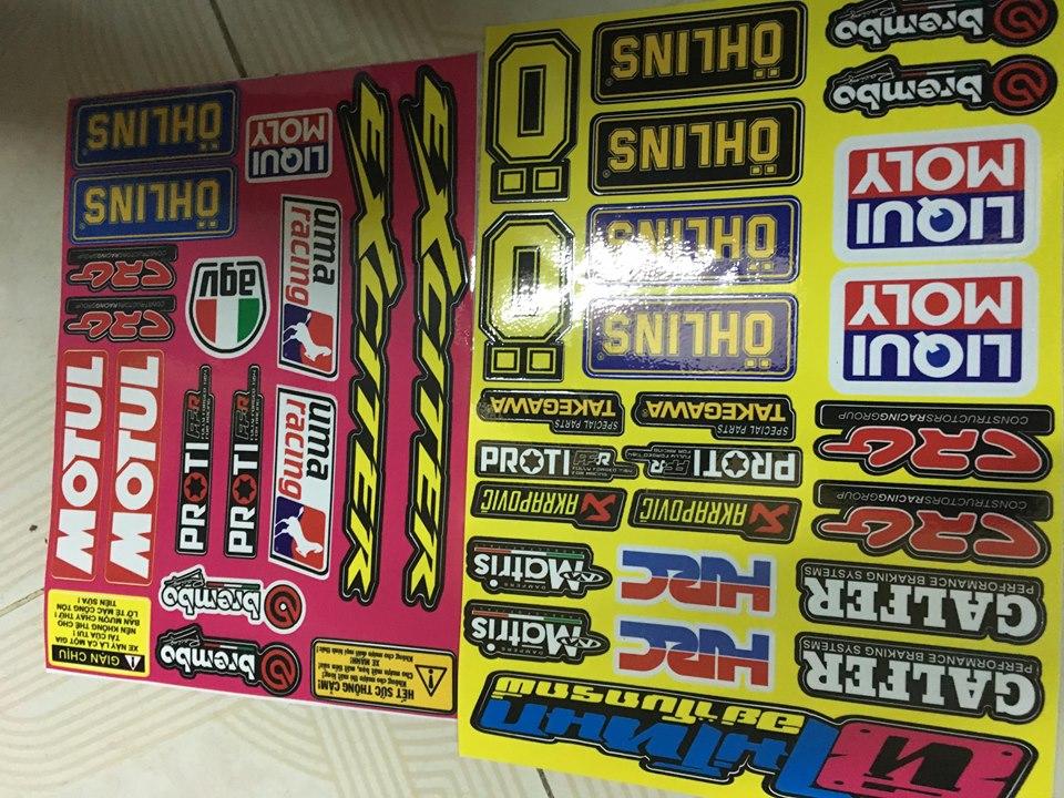 [HCM]combo 2 sét tem logo chữ thái oh garfer và sét chữ ex