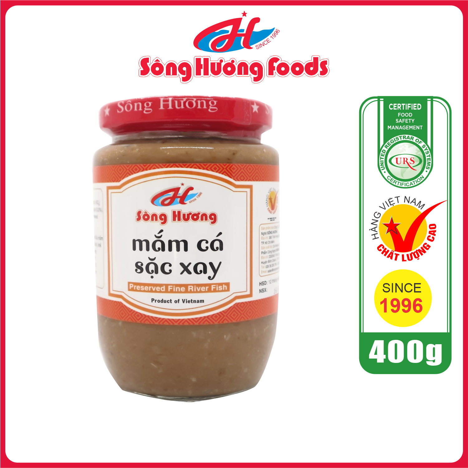 Mắm Cá Sặc Xay Sông Hương Foods Hũ 400g - Nấu lẩu mắm , Chưng trứng , mắm chưng, bún
