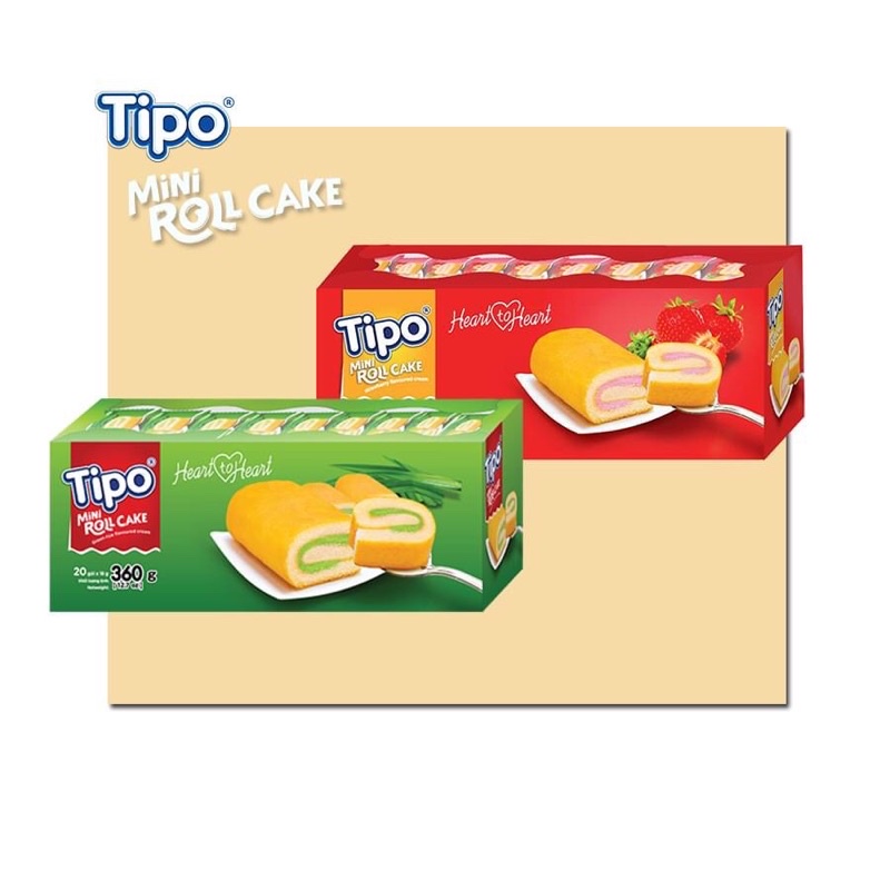Bánh bông lan cuộn kem tipo hộp 360g