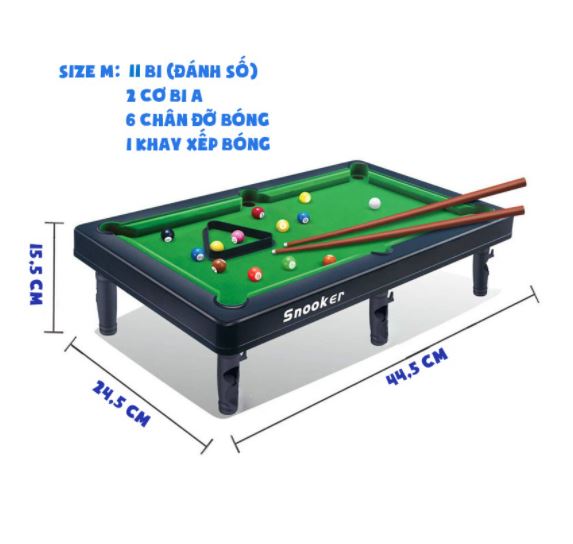 Bàn bi-a mini mặt nỉ rộng 44cm đóng hộp có số, bàn bi da bàn bi-a mini cho bé, bàn bida 6 lỗ - đồ chơi trẻ em kids toys