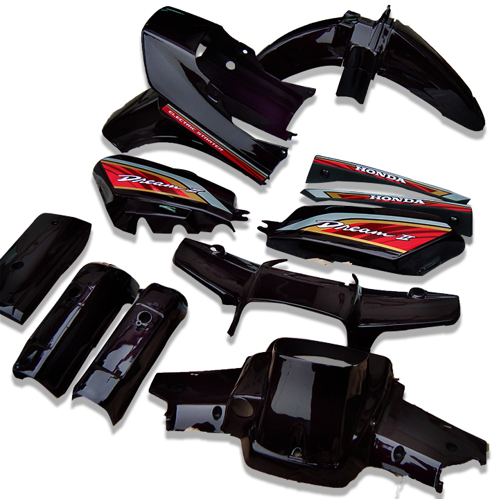 Dàn áo xe DREAM II màu ĐEN BÓNG [ Tặng tem] , vỏ nhựa xe máy ABS nguyên sinh