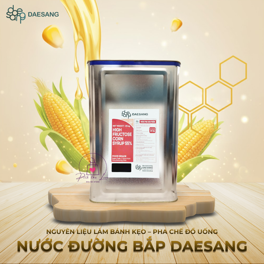 Nước Đường Bắp Daesang – HFCS 55% – Can 25kg – Nước Đường Hàn Quốc – Dùng Pha Chế & Làm Bánh