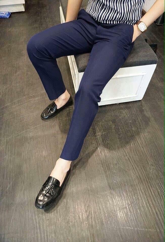 Quần Âu nam Tím Than Vải Chéo Loại đẹp, Quần Tây nam Đẹp