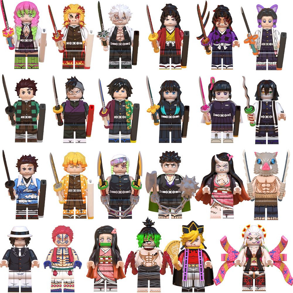 Mô hình lego minifigures binh đoàn diệt quỷ, Demon Slayer, Tanjirou, Nezuko