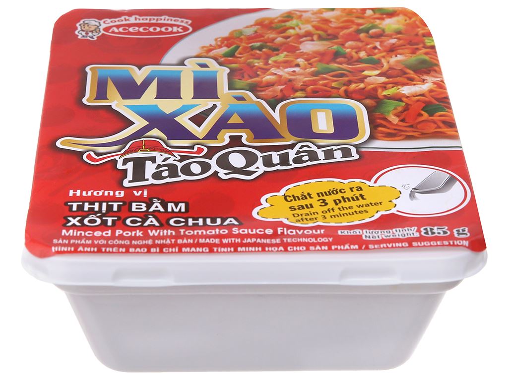 Cb 10 khay mì xào táo quân vị thịt bằm xốt cà khay 85g -