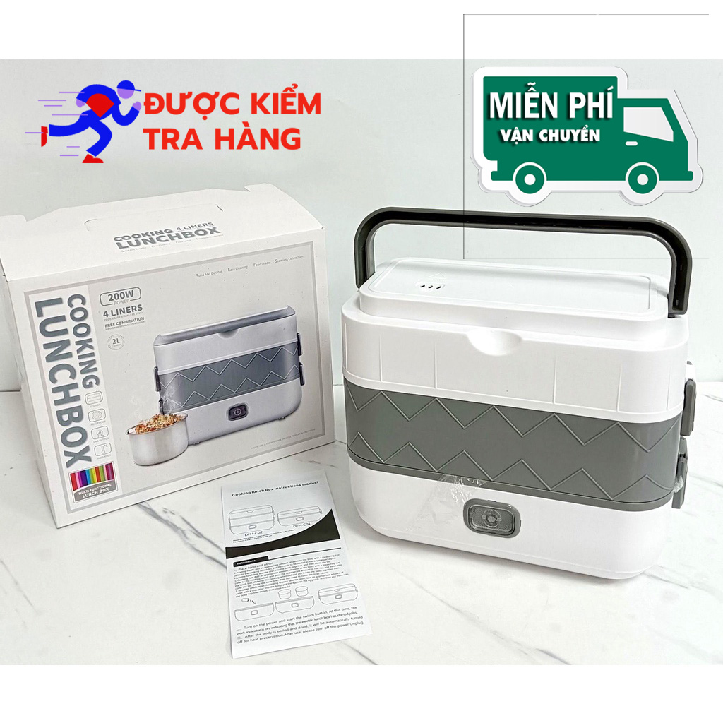 Hộp cơm cắm điện văn phòng , hộp cơm cắm điện văn phòng 3 tầng, hộp cơm điện giữ nhiệt hâm nóng , hộp cơm cắm điện đa năng hâm nóng và tự nấu chín thức ăn với 4 hộp inox