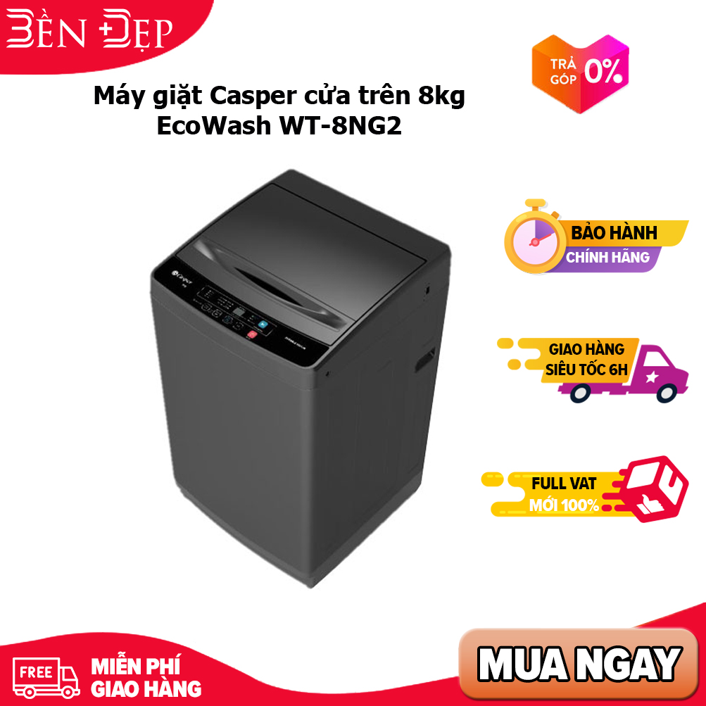 Máy giặt casper cửa trên 8kg ecowash wt-8ng2
