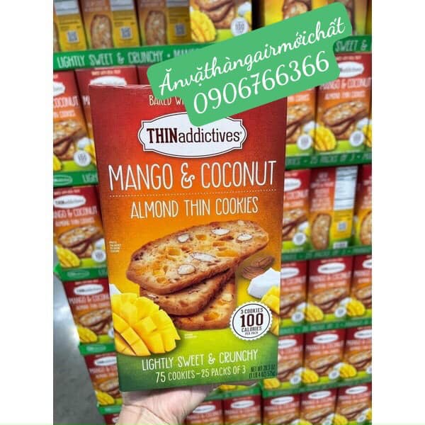 Bánh Quy Almond Thin Cookies 575g - Mango And Coconut - Cranberry