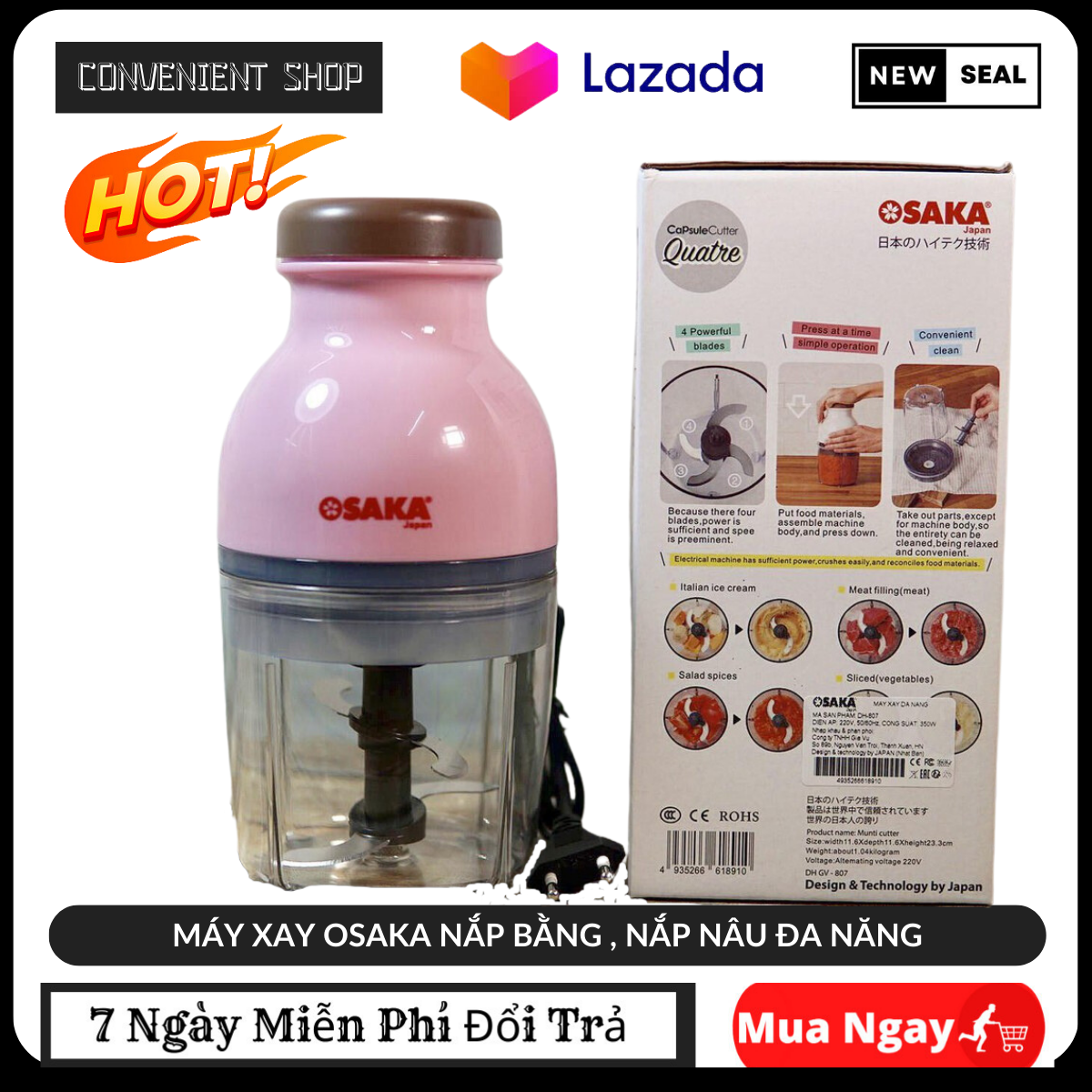 Máy xay osaka, nắp bằng , máy xay nắp bằng cao cấp - máy xay đa năng mang thương hiệu nhật bản. máy xay osaka chính hãng