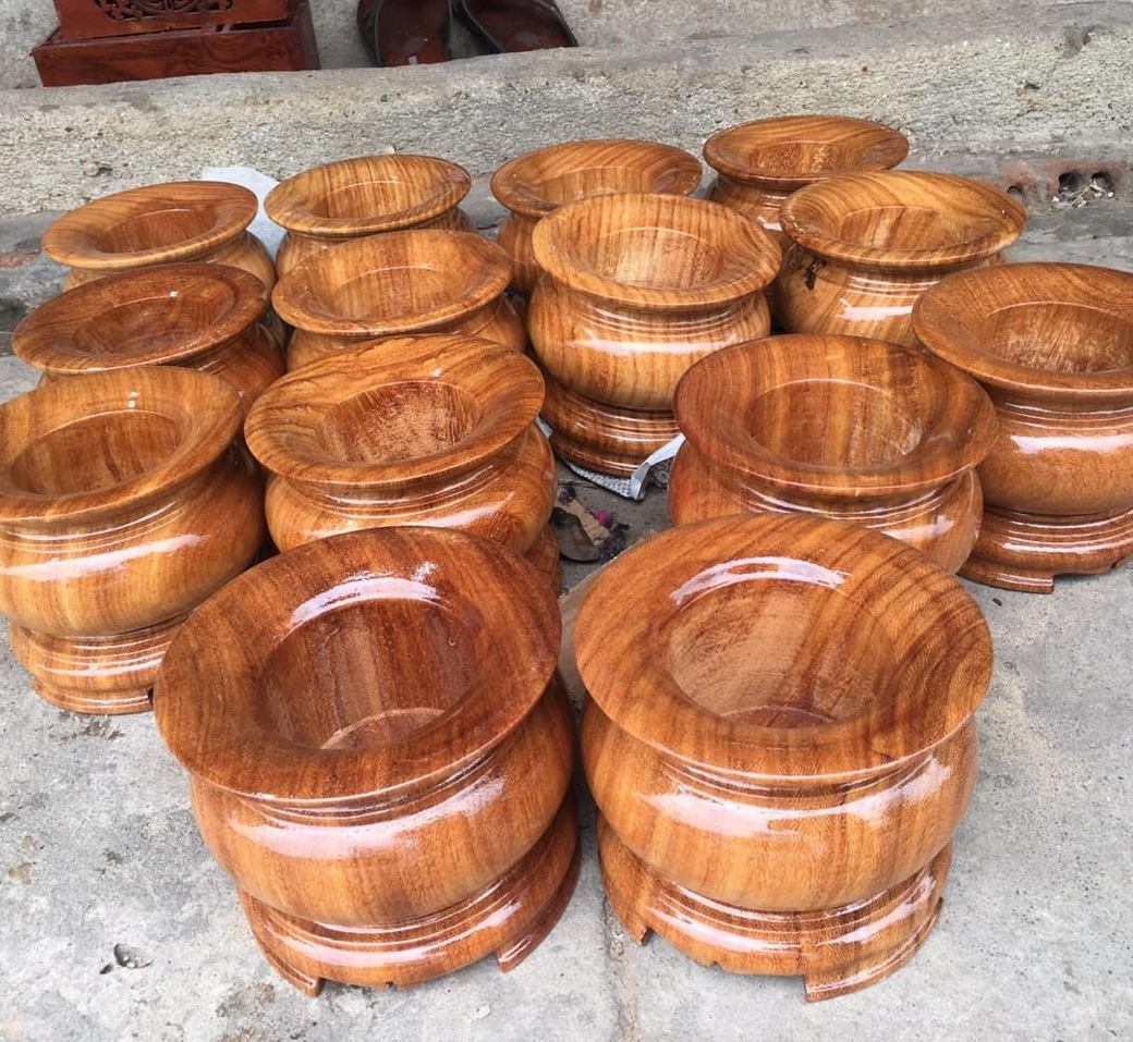 Bát nhang gỗ gỏ ngang 13cm