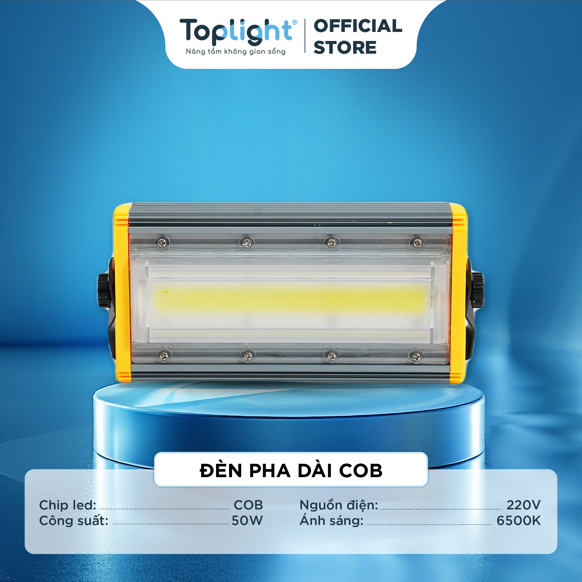 ĐÈN PHA DÀI COB TOPLIGHT 50W SIÊU SÁNG, CHẤT LƯỢNG CAO