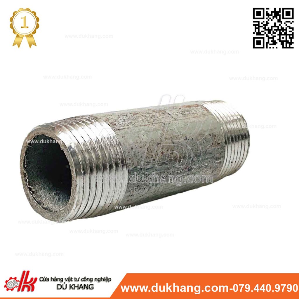 Ống ren sắt - Phụ kiện sắt kẽm 2 ren ngoài dài 10cm ( 1 tât