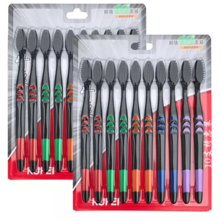 S&eacute;t 10 B&agrave;n Chải Đ&aacute;nh Răng Than Tre Họat T&iacute;nh Cao Cấp