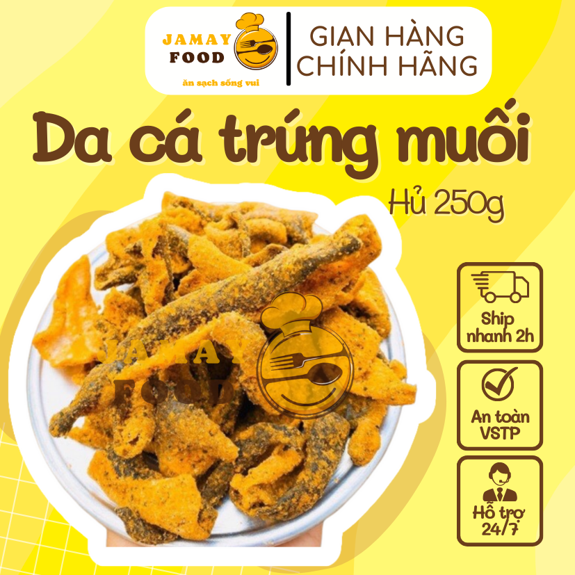Da cá trứng muối SIngapore giòn rụm đậm vị trứng muối hủ 250g đặc biệt | Ăn vặt Jamay Food