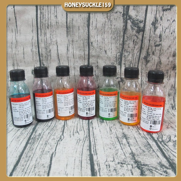 100ml Siro Golden Farm Làm Kem, Kẹo Dẻo, Thạch Nhiều Vị Tự Chọn (mojito,việt Quất,dâu,lựu,nho,xoài,k