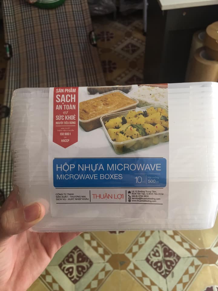 Set 10 Hộp nhựa Microwave vuông 550ml