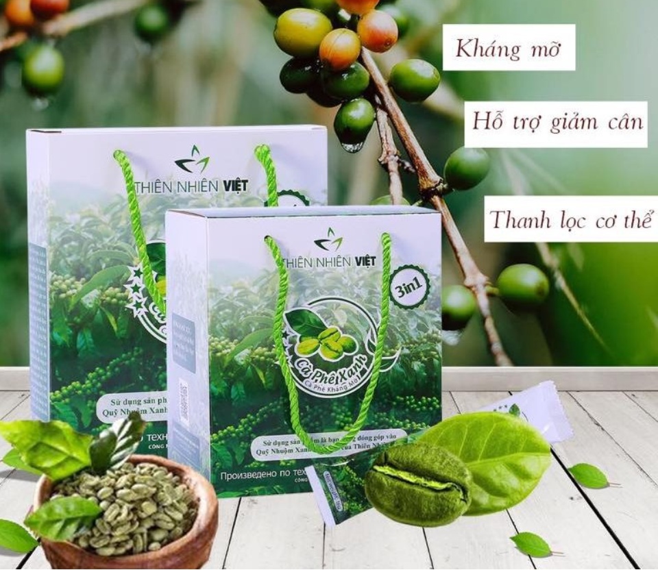 [HCM][TEM ĐIỆN TỬ] Hộp (10 Gói) Cà Phê Xanh Thiên Nhiên Việt - Vị ngọt nhẹ dễ uống không mất ngủ kháng mỡ - Xinh Xinh Shop