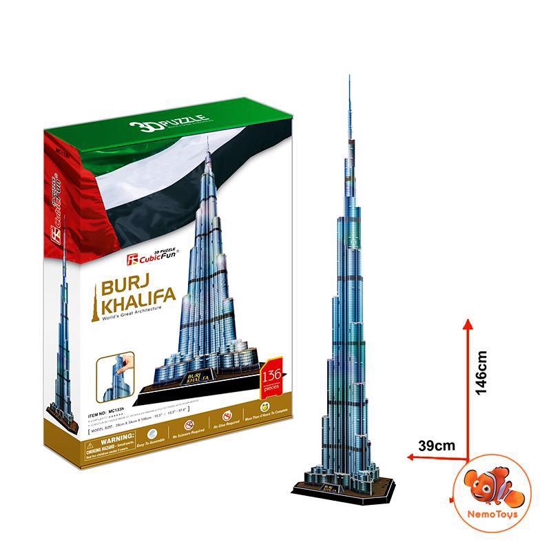 Mô hình giấy 3d cubicfun - tháp khalifa - mc133h