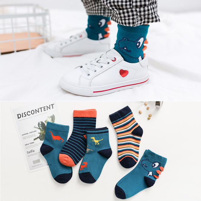 [HCM][Set 5] Đôi tất cao cổ cho bé Tất thu đông dày dặn cho bé trai chất liệu cotton từ 1- 8 tuổi