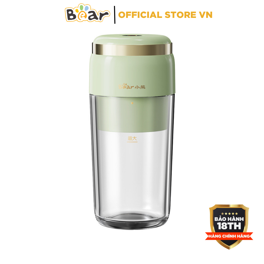 (Xay được đá viên) Máy xay sinh tố cầm tay mini BEAR-LLJ-E03F1, 6 lưỡi dao INOX 304, Dung tích 300ml, Tích điện, Bảo hành 18 tháng