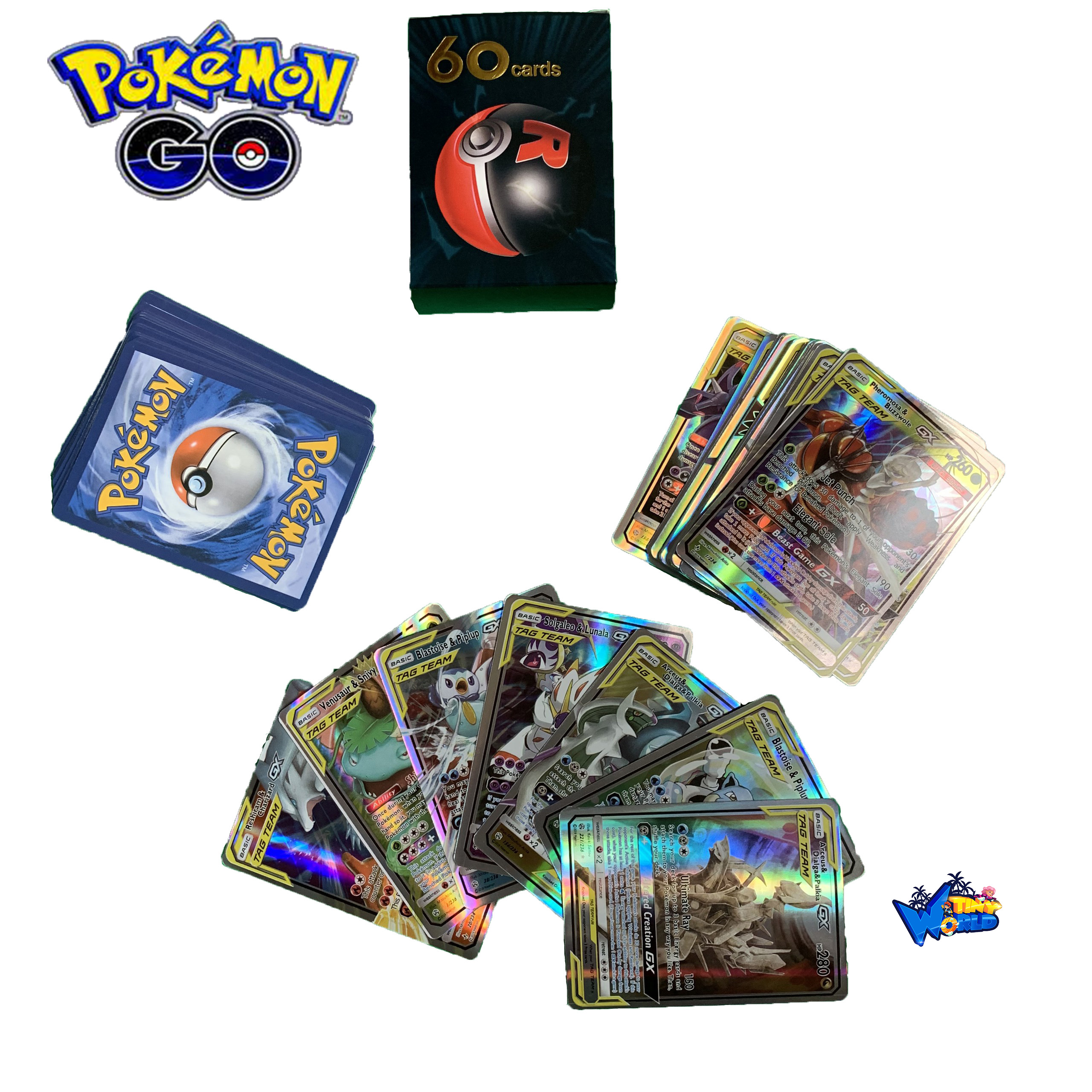 [Hoàn tiền 10%][Hoàn tiền 6%]Bộ Thẻ Bài Pokemon 60 Thẻ (60Tagteam) Chơi Đối Kháng New Đẹp