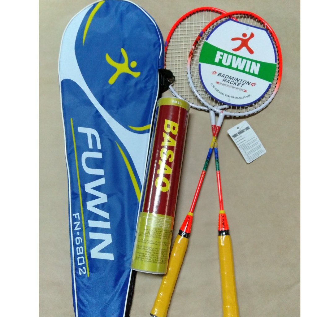 COMBO 2 CÂY VỢT CẦU LÔNG FUWIN 6802 - TẶNG NGAY 1 HỘP CẦU LÔNG 3 SAO 10 QUẢ